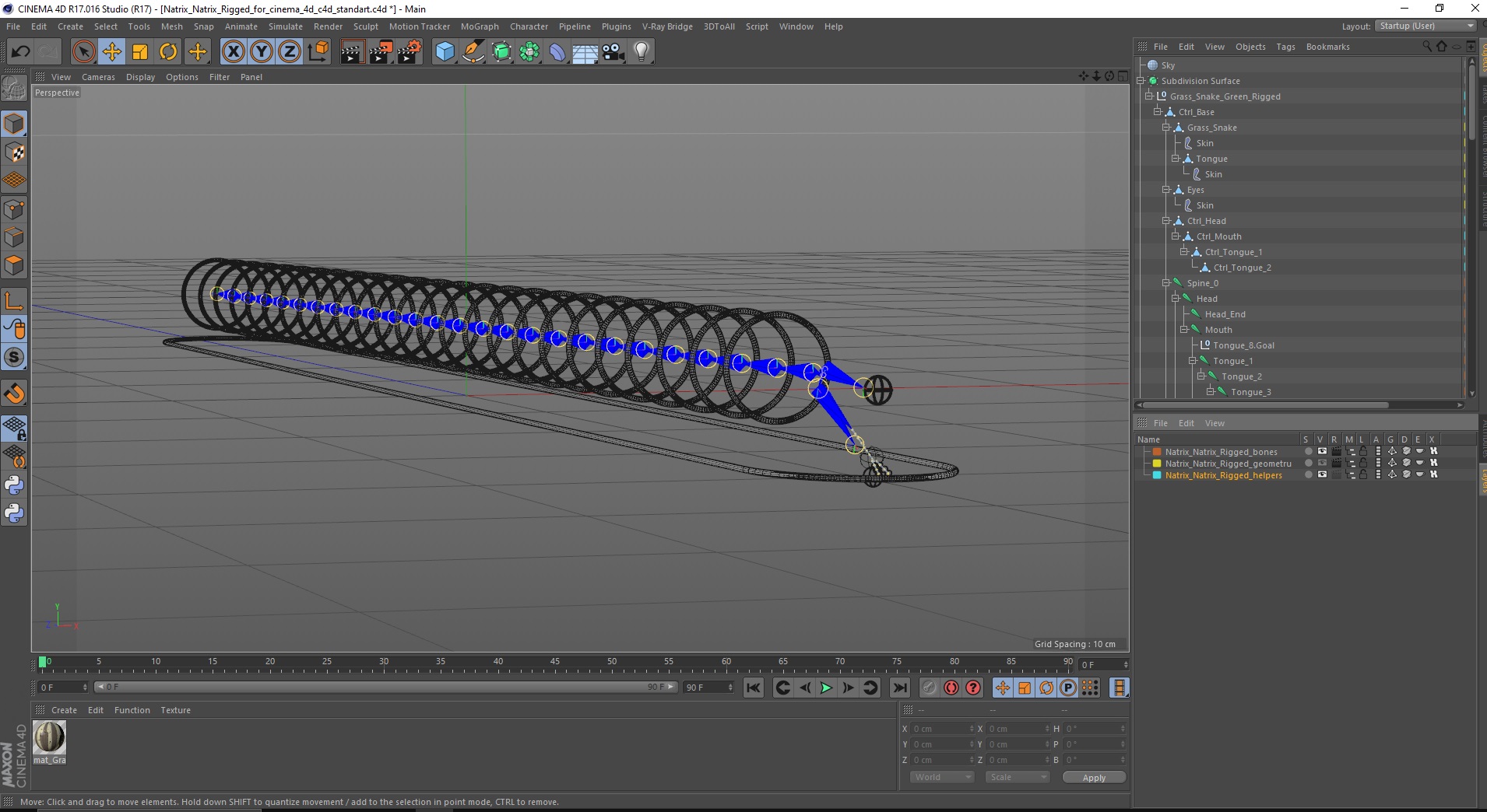 Natrix Natrix Rigged for Cinema 4D 3D model