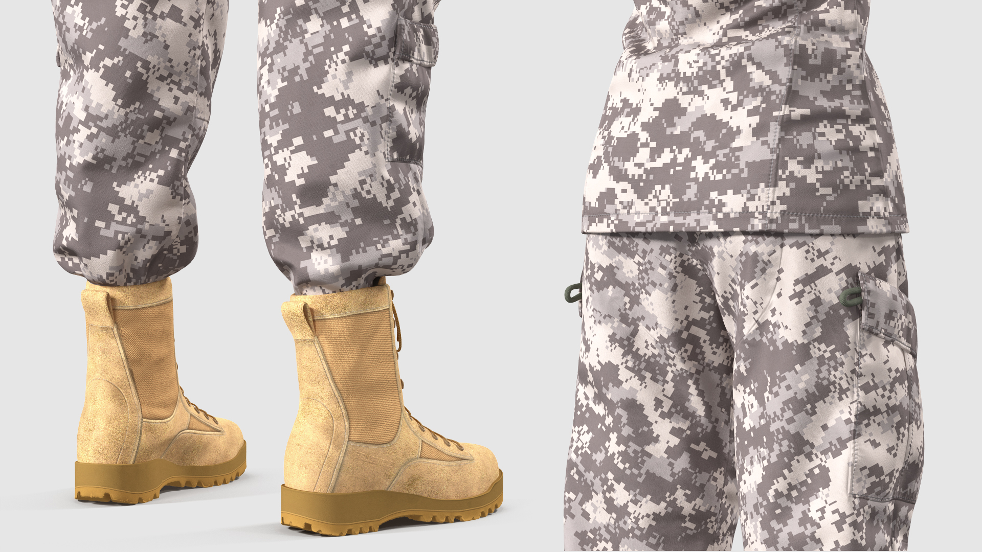 3D Female US Soldier Military ACU Uniform model