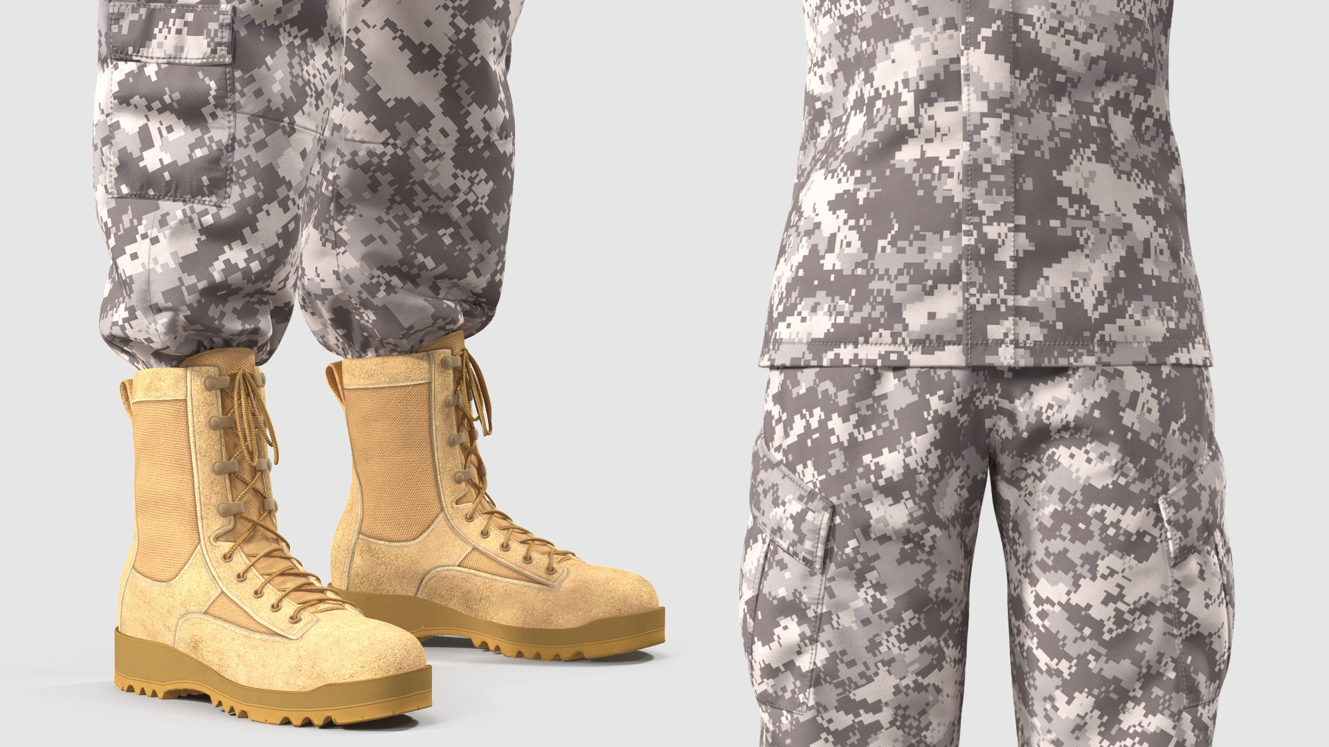 3D Female US Soldier Military ACU Uniform model