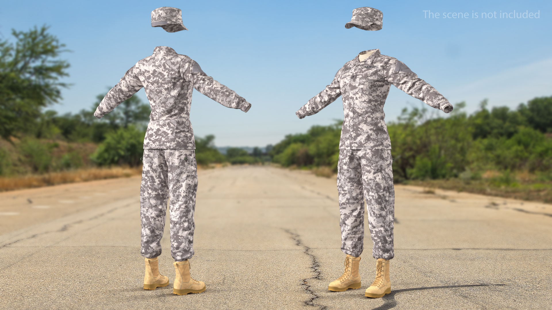 3D Female US Soldier Military ACU Uniform model
