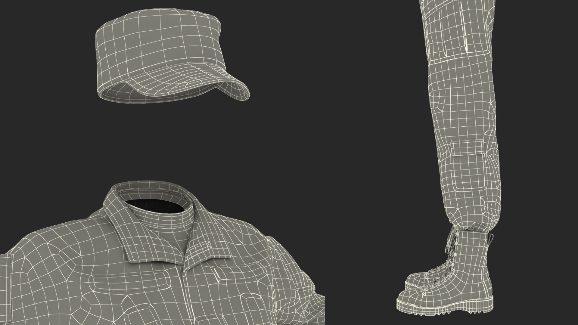 3D Female US Soldier Military ACU Uniform model