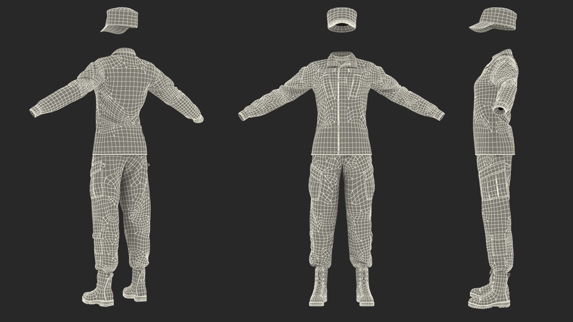 3D Female US Soldier Military ACU Uniform model