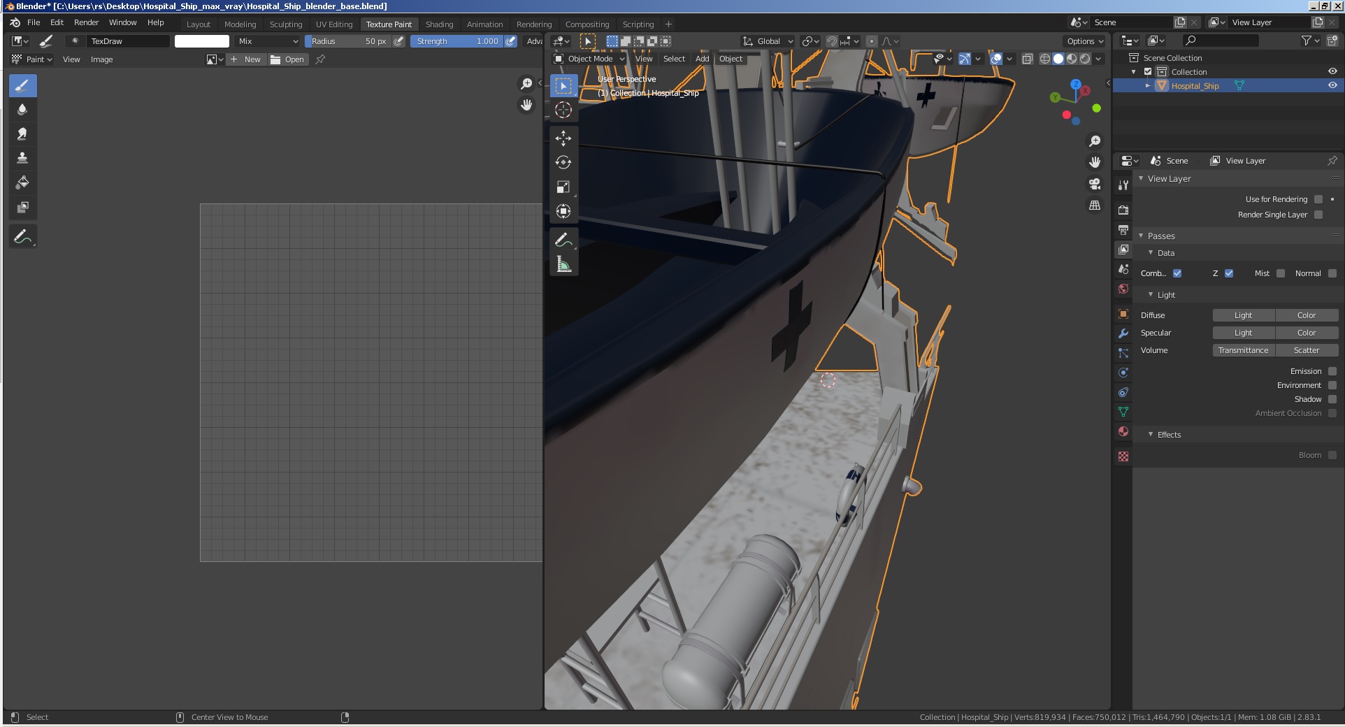 3D Hospital Ship model