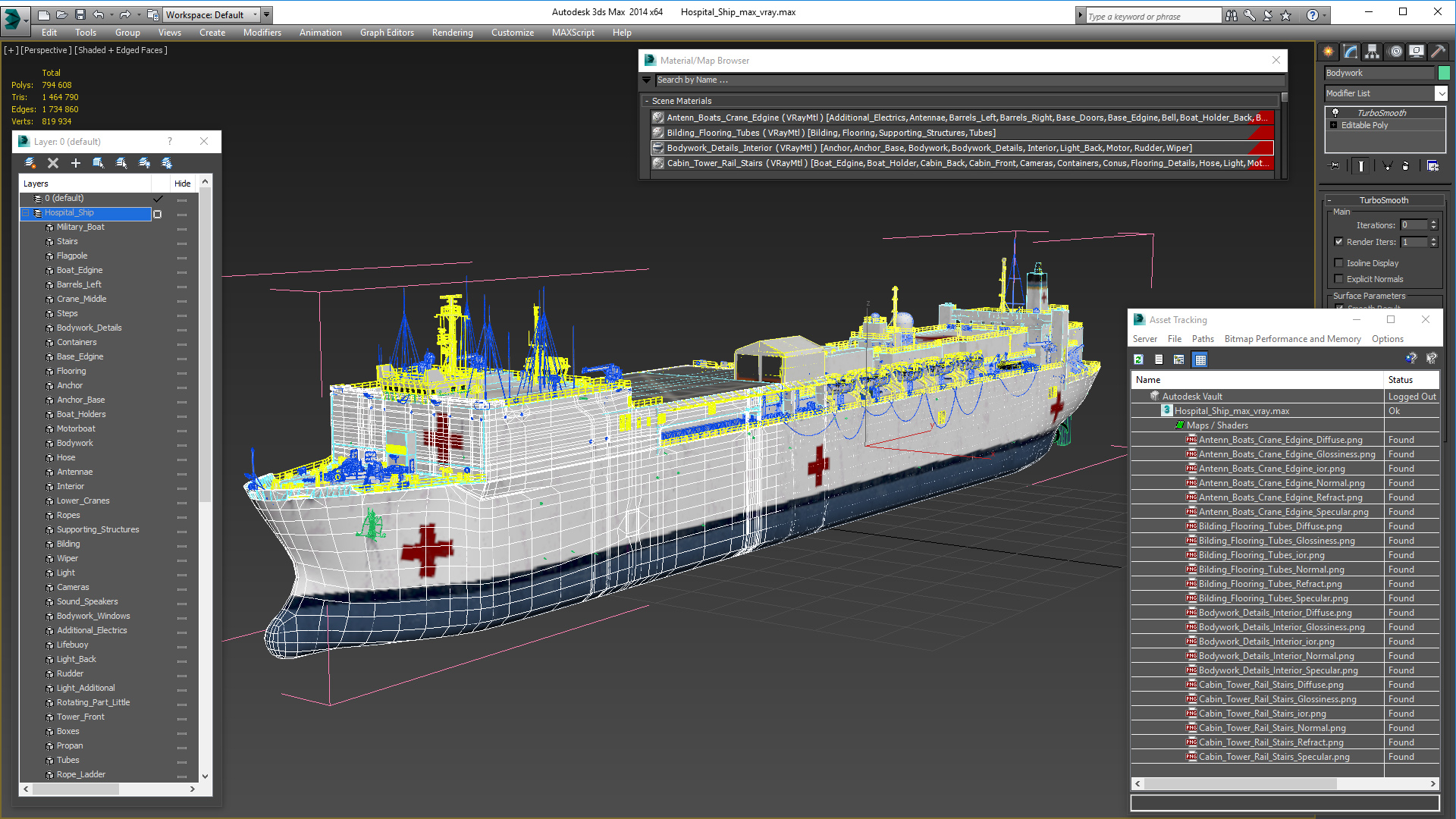 3D Hospital Ship model