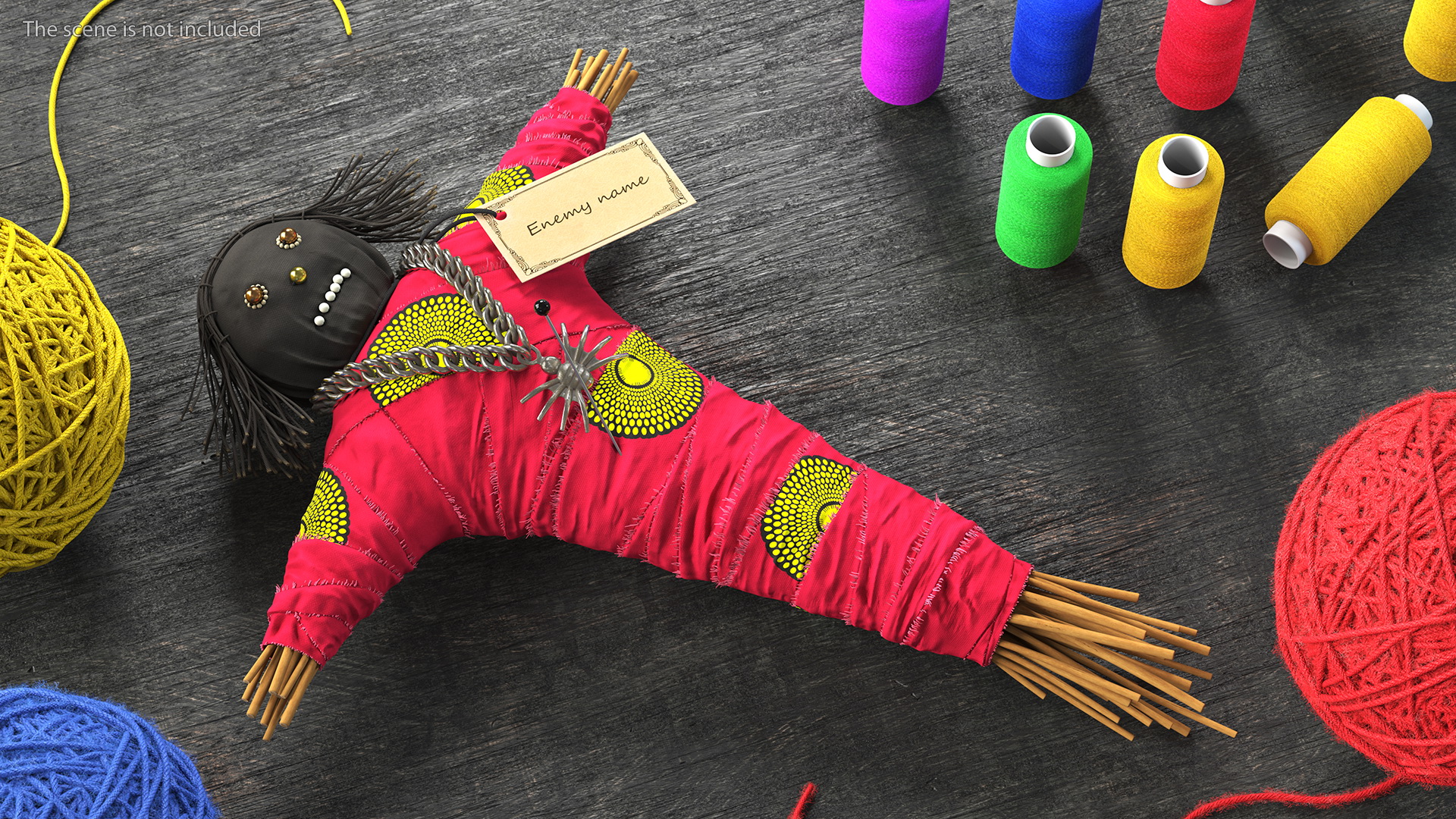 Traditional Voodoo Doll Colorful 3D