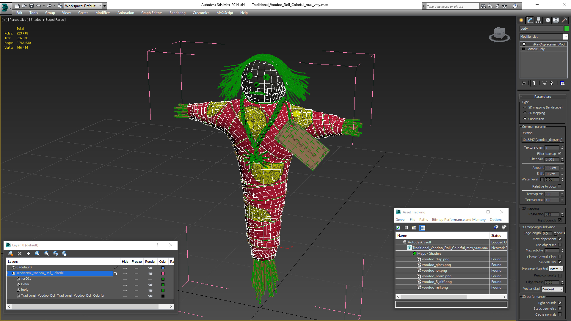 Traditional Voodoo Doll Colorful 3D