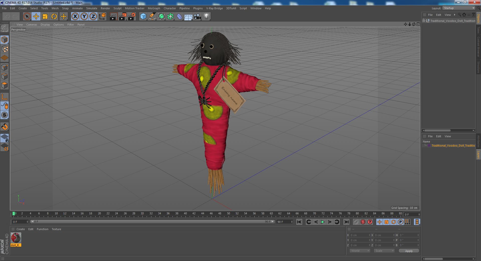 Traditional Voodoo Doll Colorful 3D