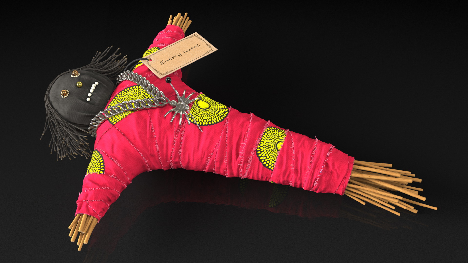 Traditional Voodoo Doll Colorful 3D
