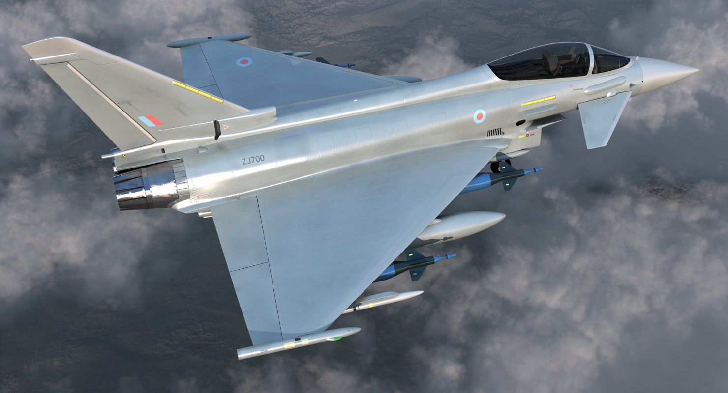 Multirole Fighter Eurofighter Typhoon Rigged 3D model