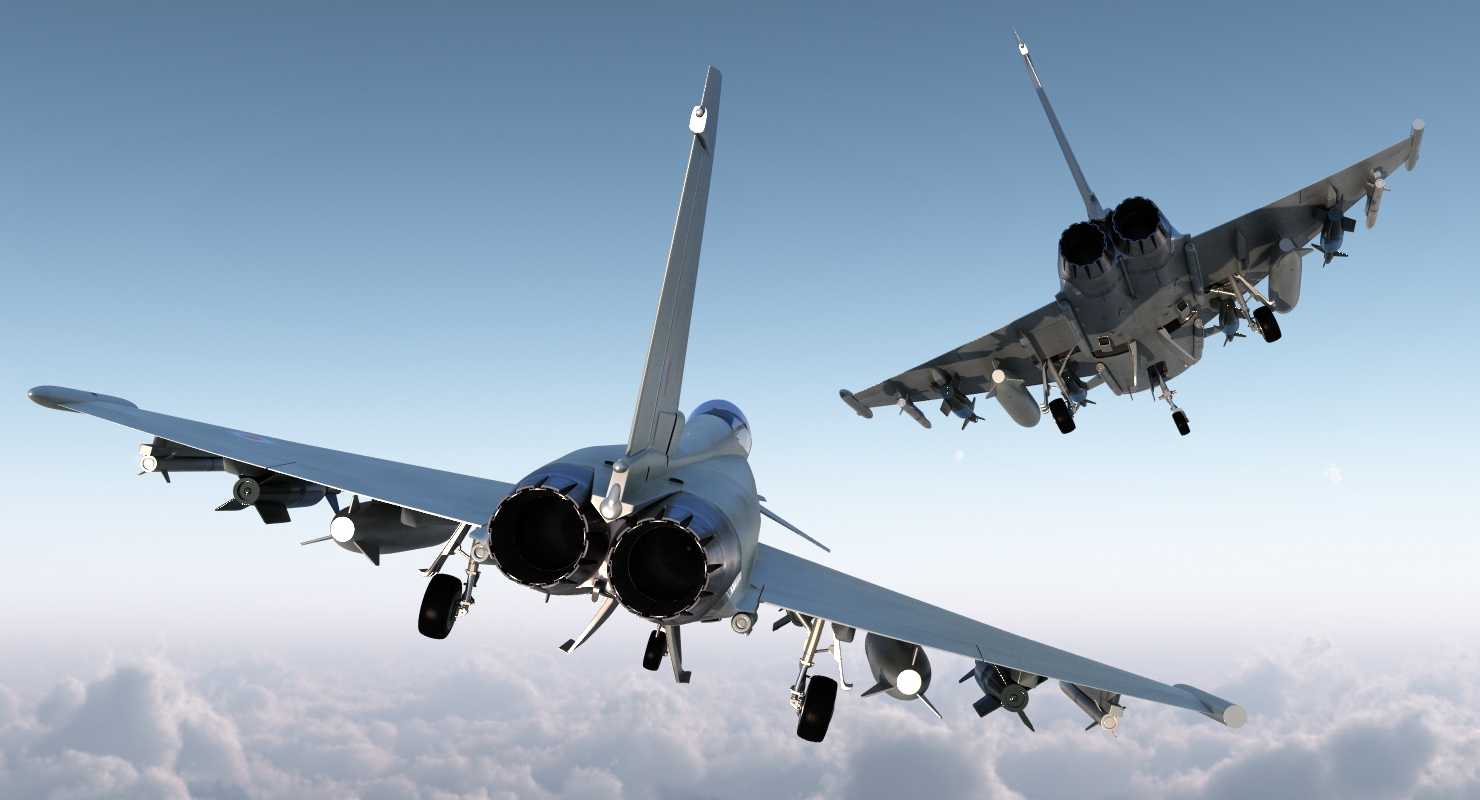 Multirole Fighter Eurofighter Typhoon Rigged 3D model