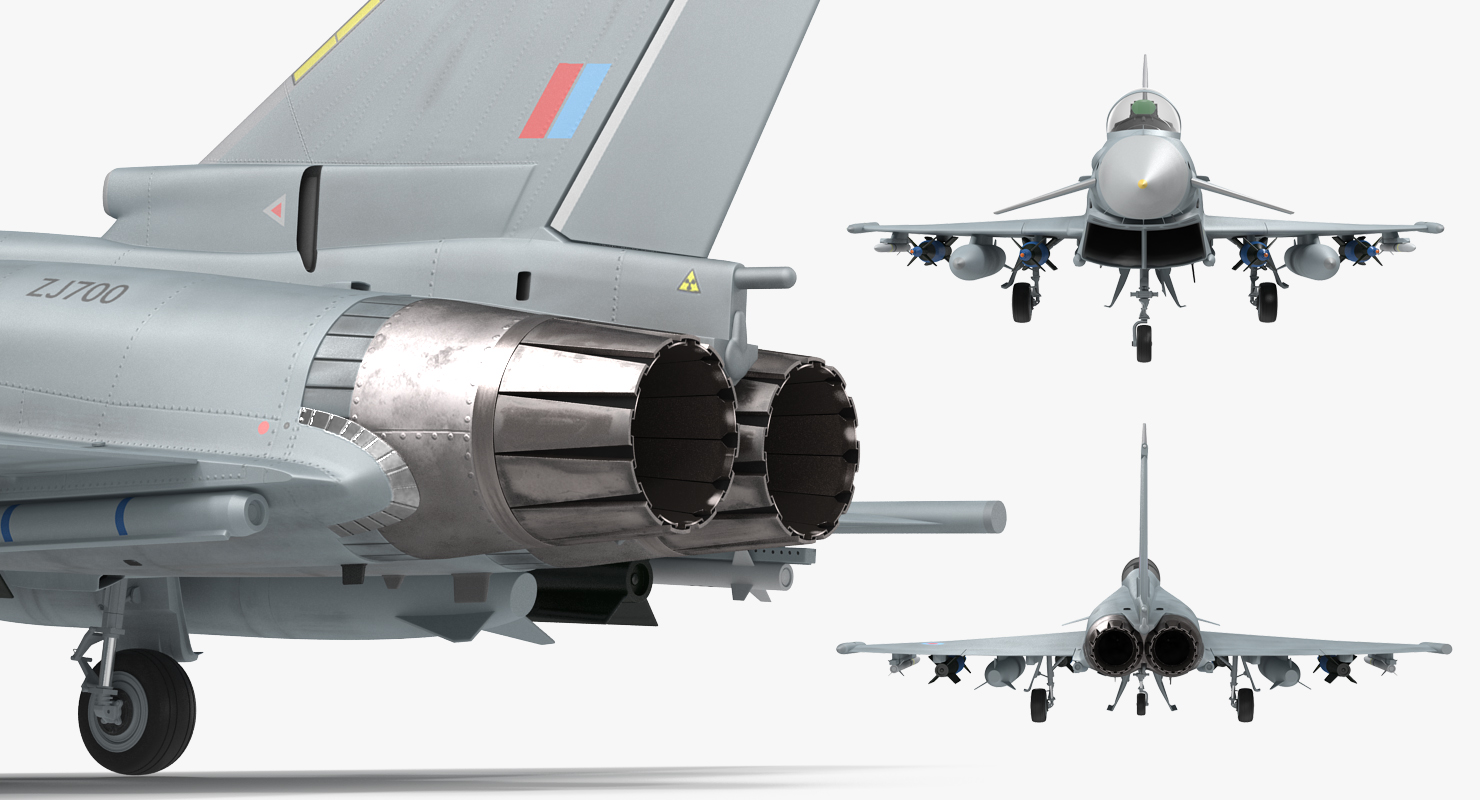 Multirole Fighter Eurofighter Typhoon Rigged 3D model