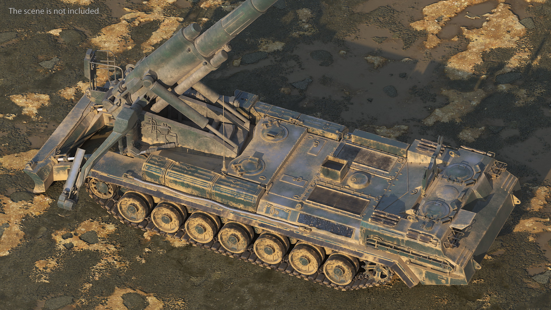 3D model 2S7 Pion Heavy Artillery Armed Position Dirty