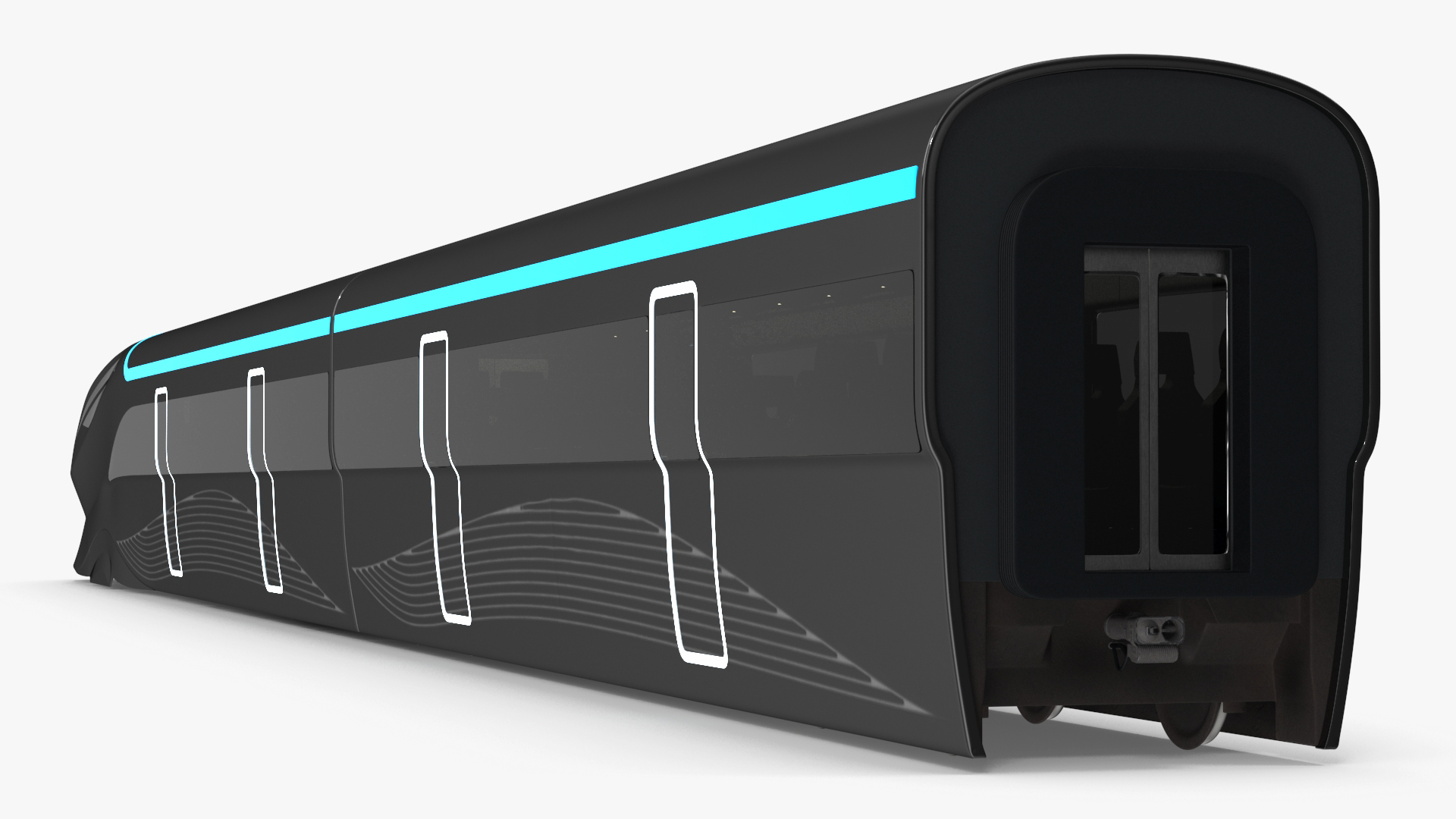 3D Futuristic Passenger Train Grey