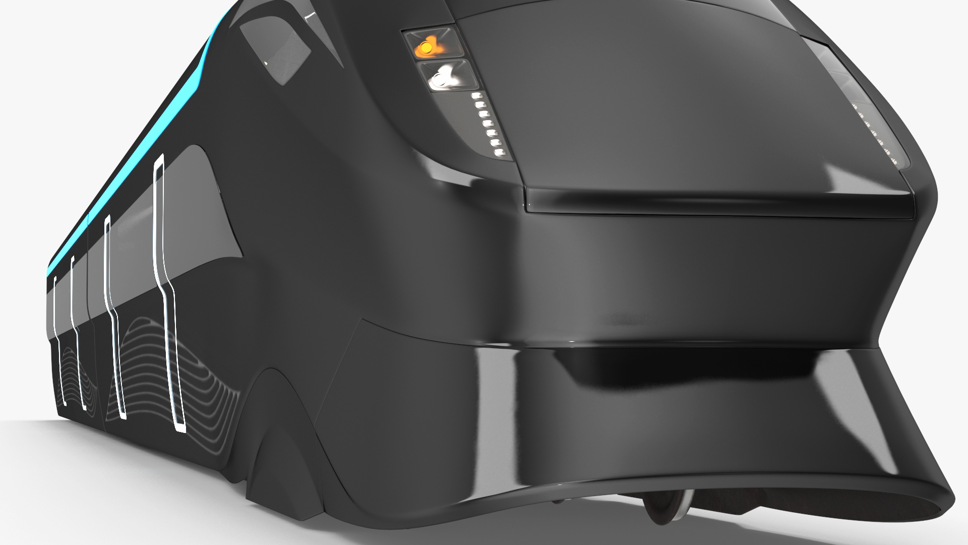 3D Futuristic Passenger Train Grey