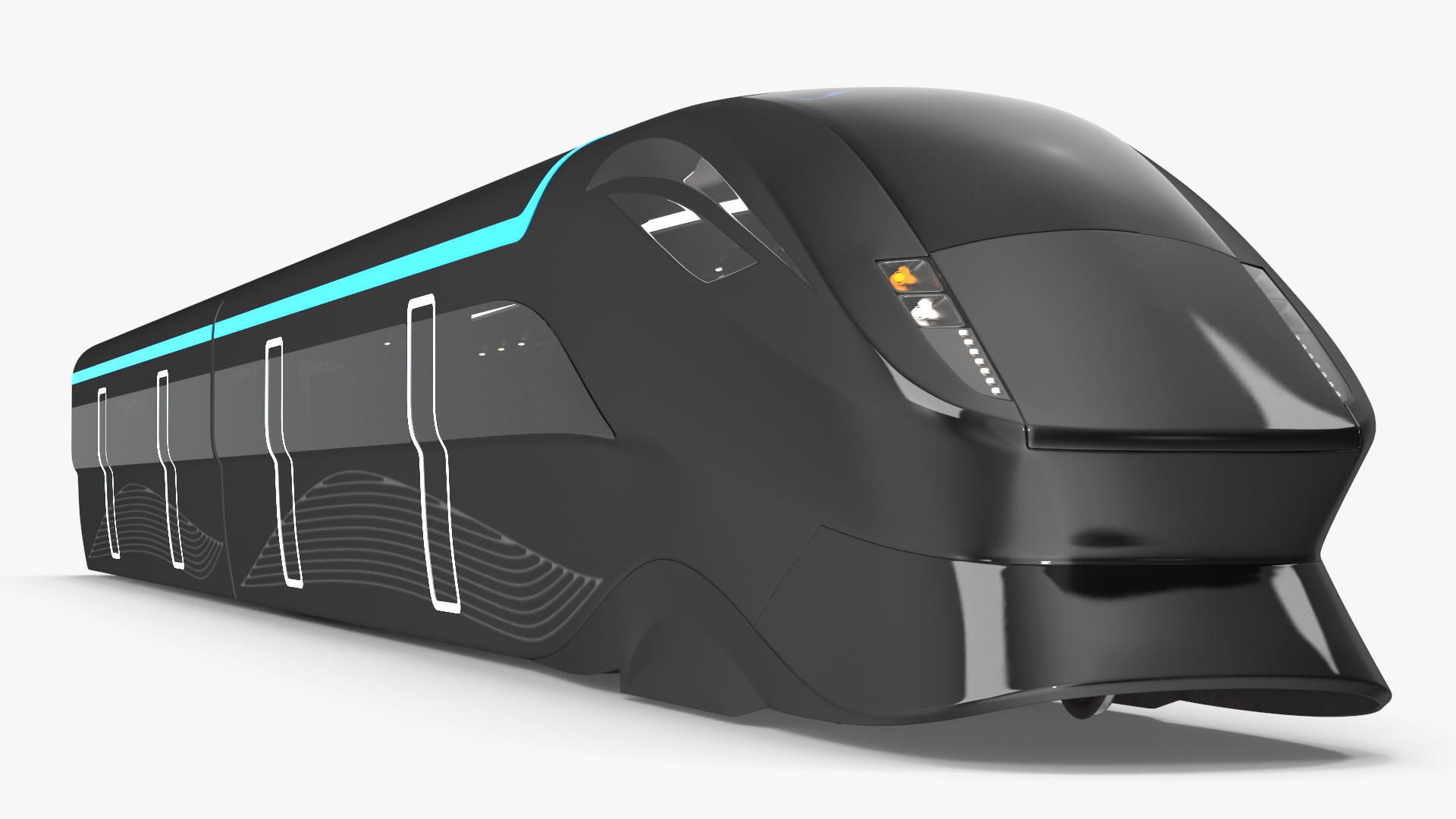 3D Futuristic Passenger Train Grey