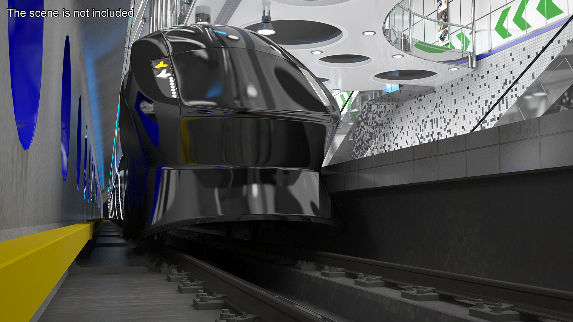 3D Futuristic Passenger Train Grey