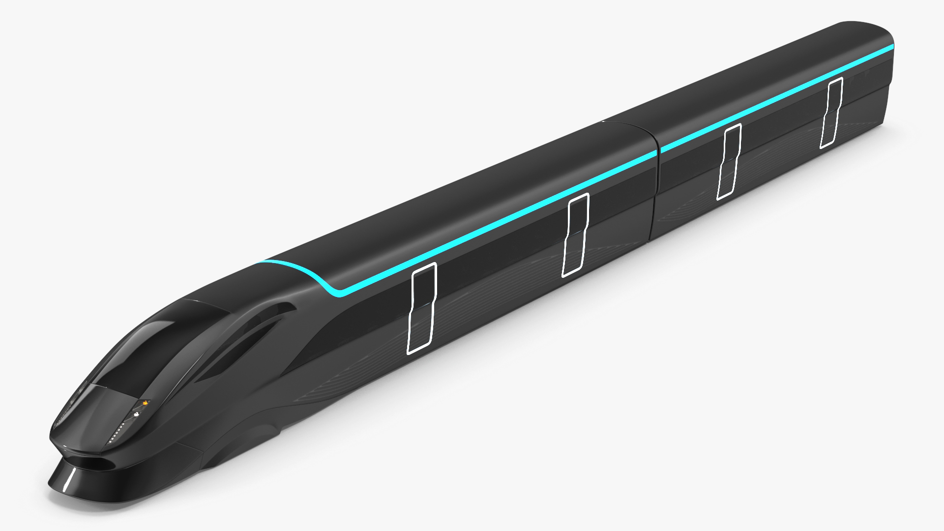 3D Futuristic Passenger Train Grey
