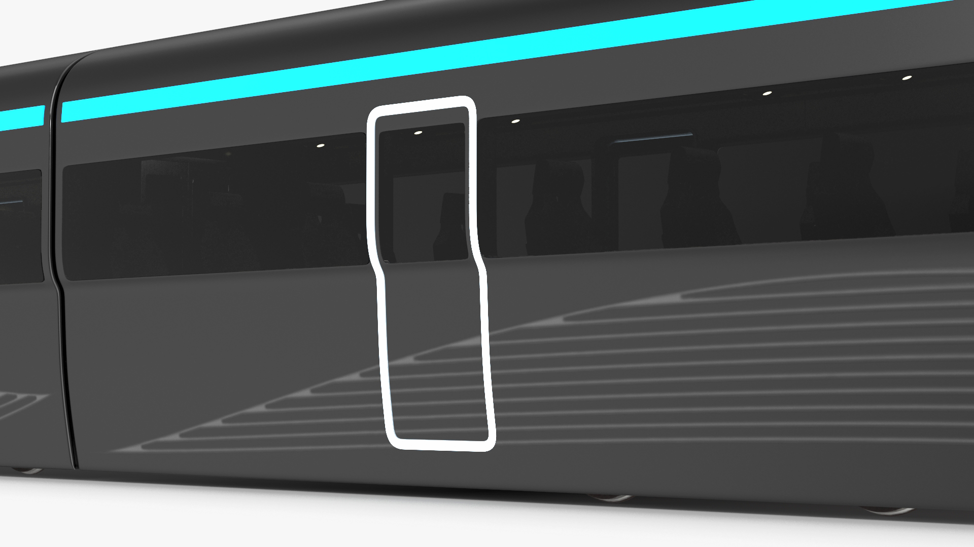 3D Futuristic Passenger Train Grey