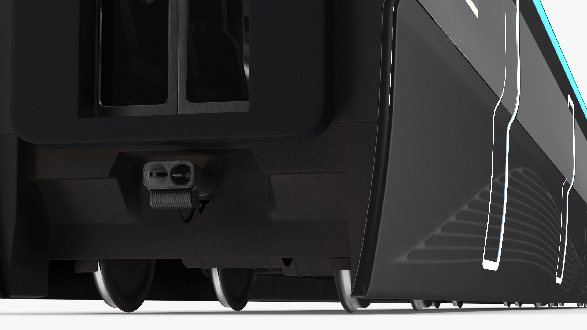 3D Futuristic Passenger Train Grey