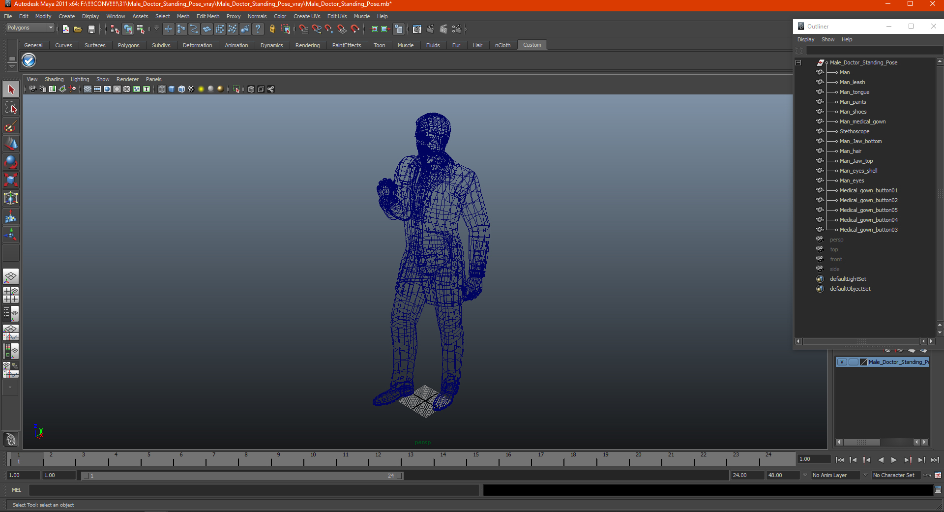 3D model Male Doctor Standing Pose