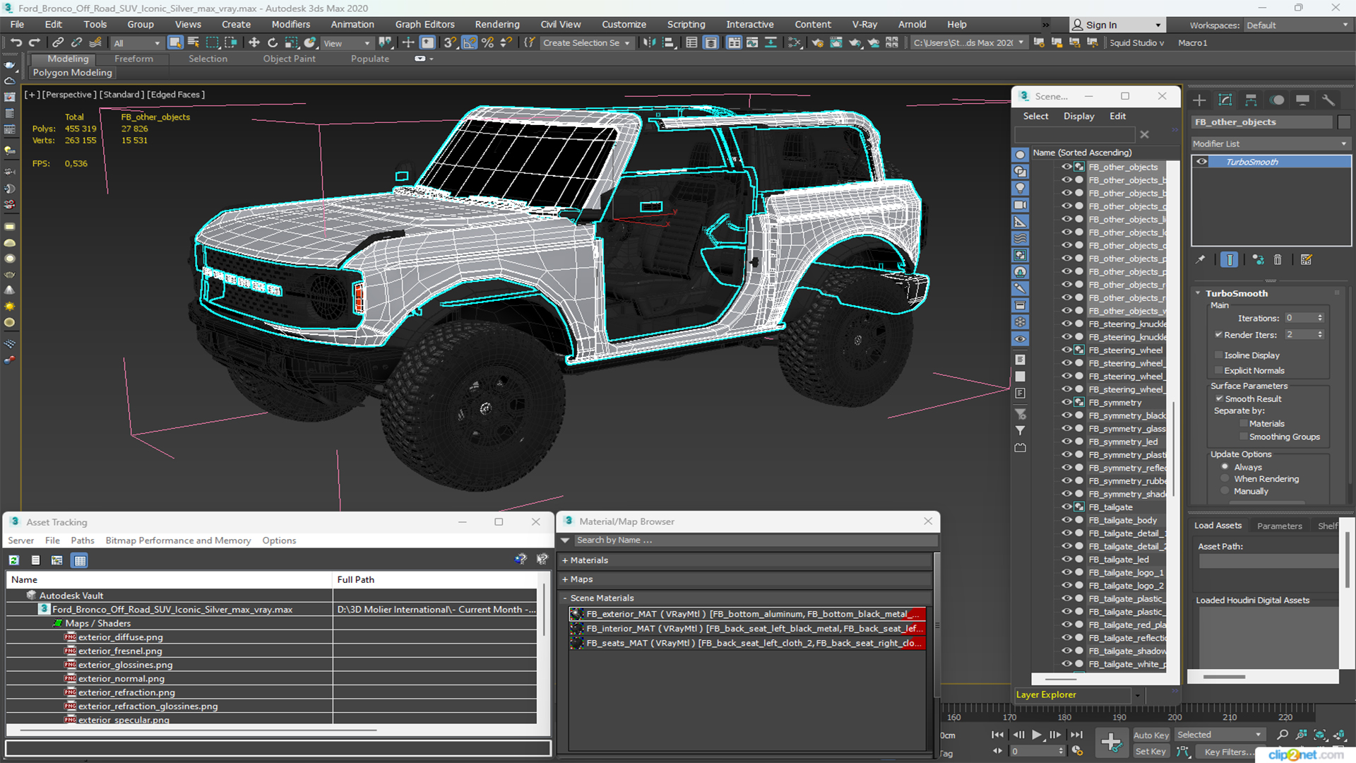 3D Ford Bronco Off Road SUV Iconic Silver model