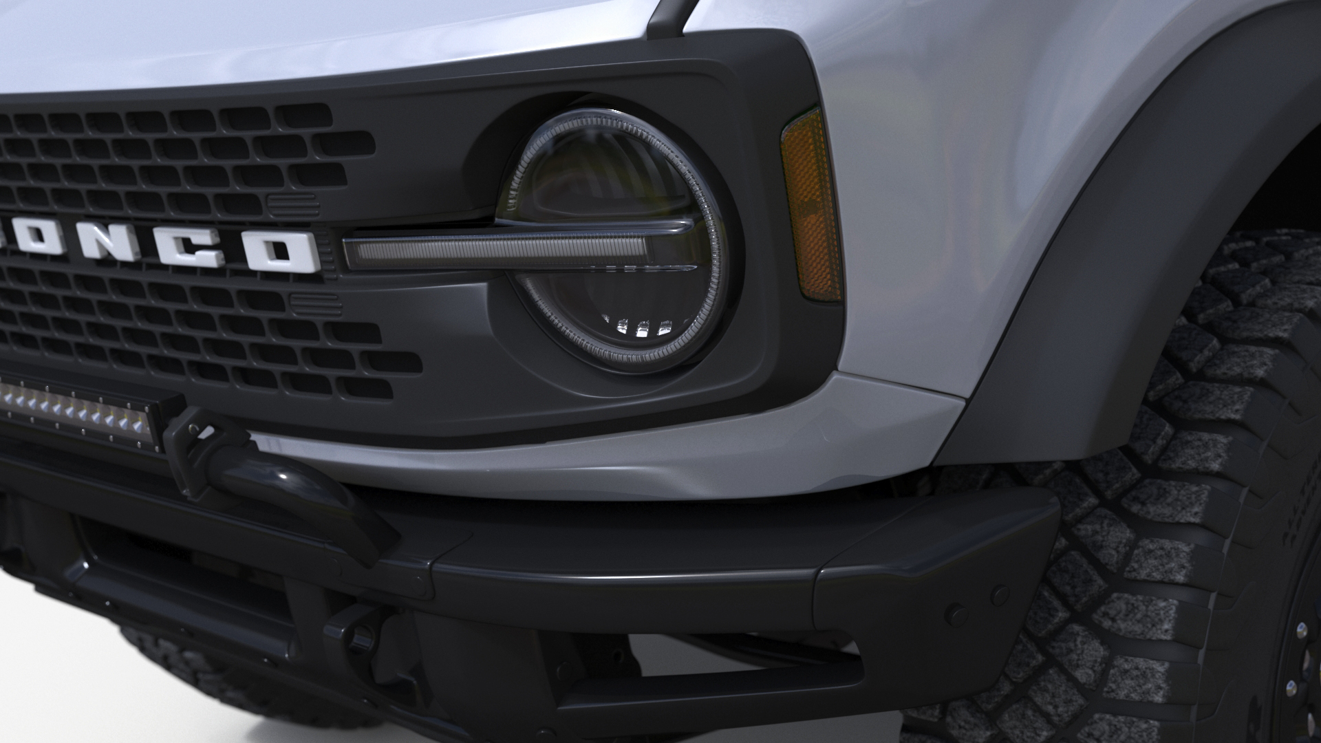 3D Ford Bronco Off Road SUV Iconic Silver model