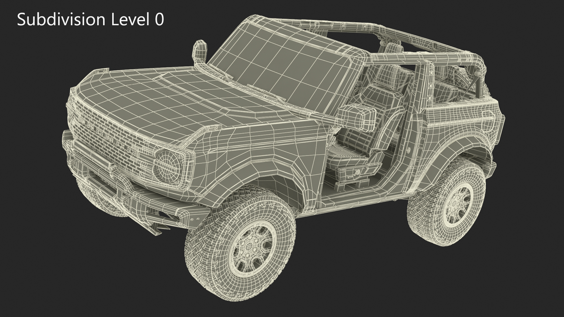 3D Ford Bronco Off Road SUV Iconic Silver model