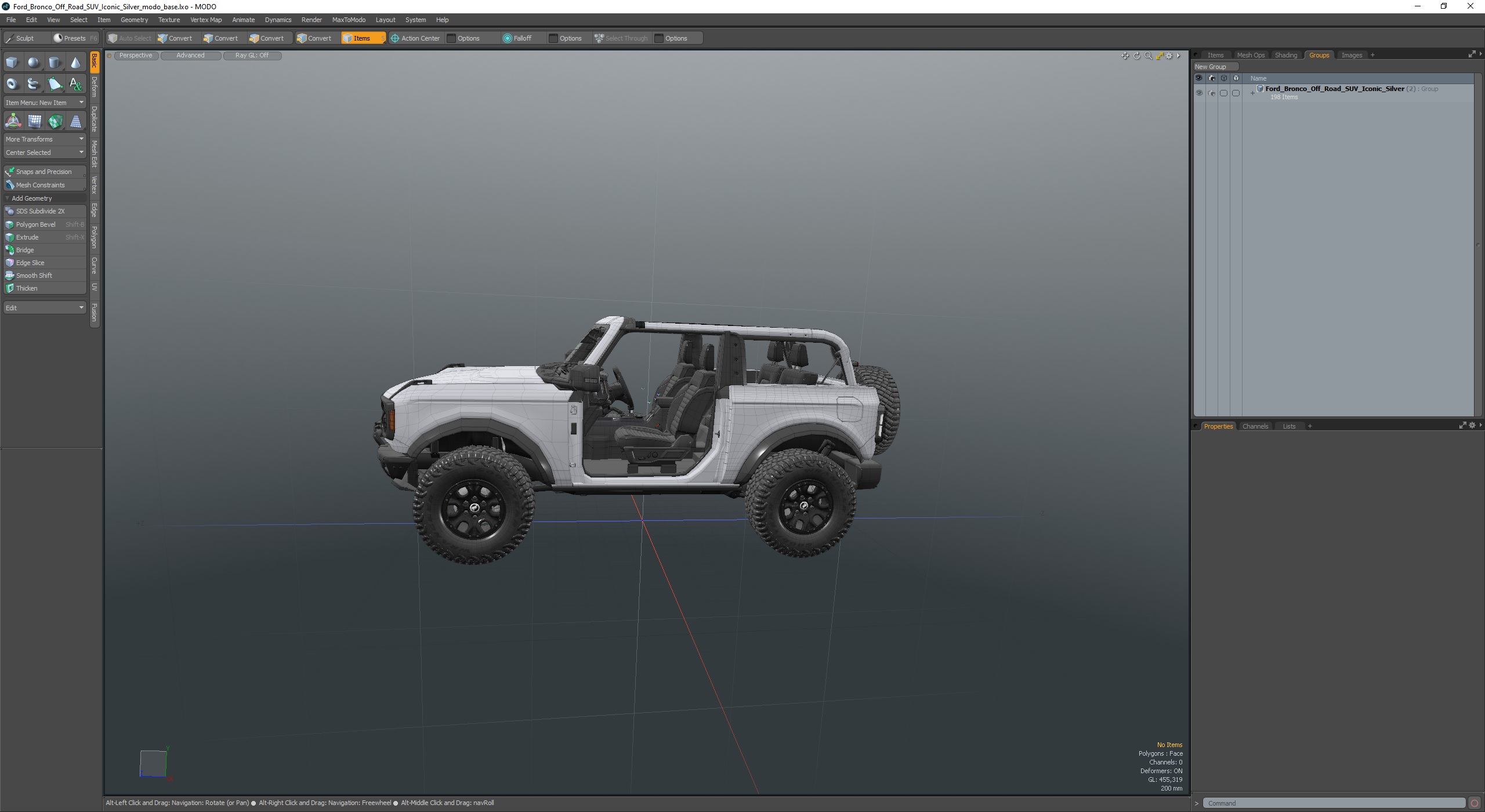 3D Ford Bronco Off Road SUV Iconic Silver model