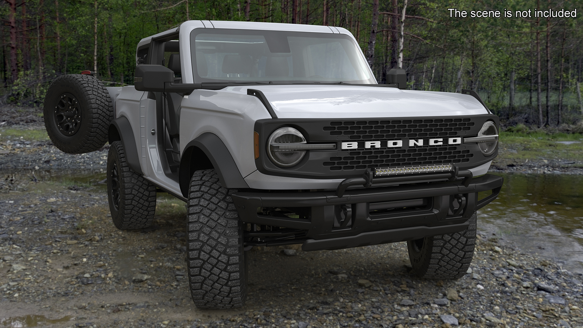3D Ford Bronco Off Road SUV Iconic Silver model