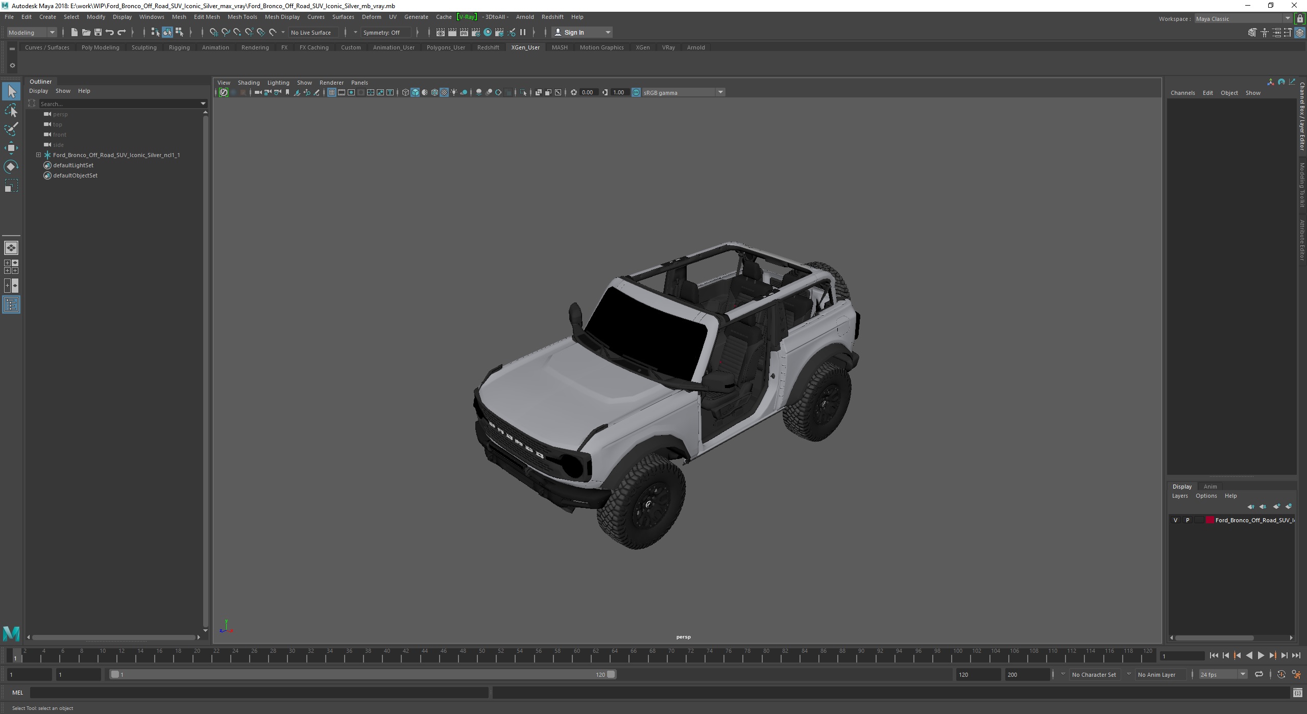 3D Ford Bronco Off Road SUV Iconic Silver model