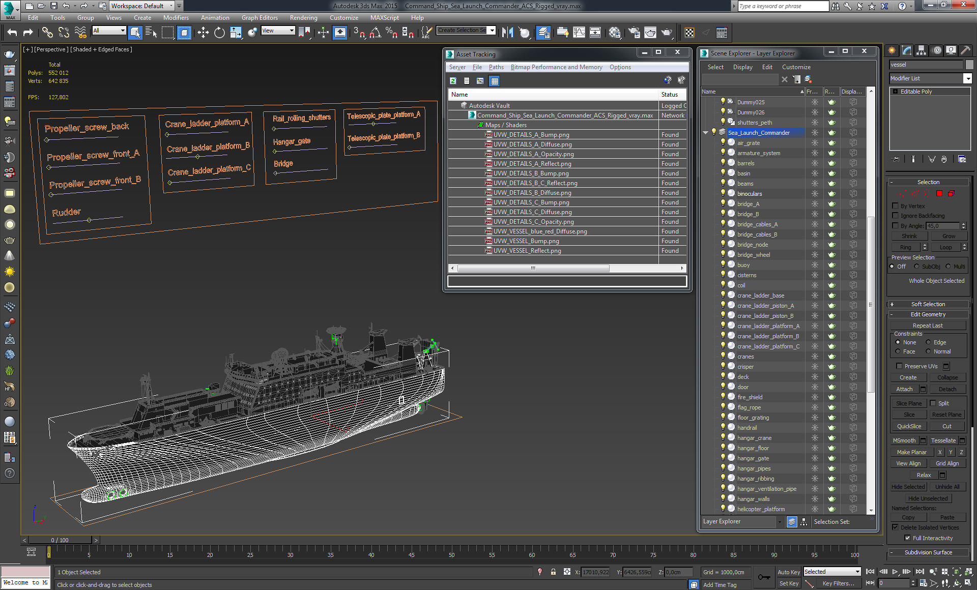 Command Ship Sea Launch Commander ACS 3D