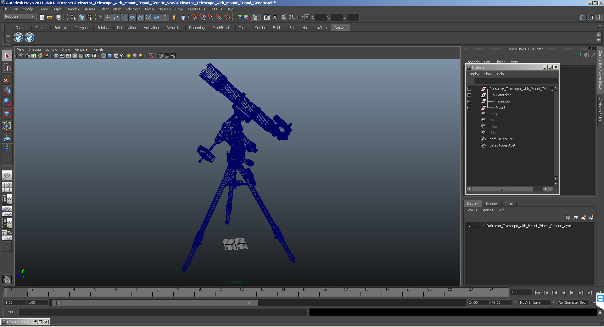 3D Sky-Watcher 120ED Telescope with Celestron Equatorial Mount Tripod