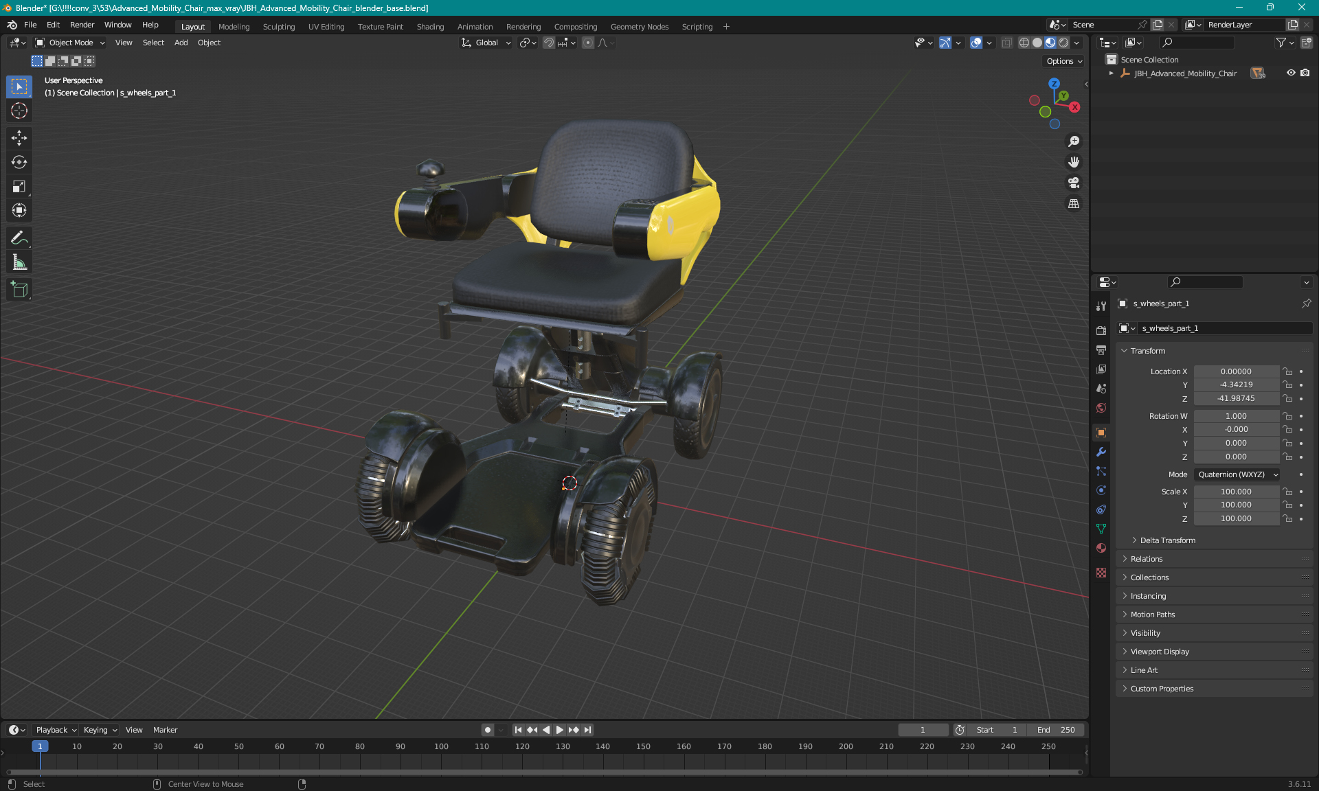 JBH Advanced Mobility Chair 3D