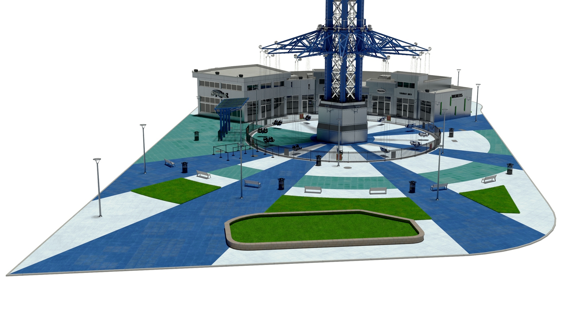 3D model Orlando StarFlyer Attraction Rigged
