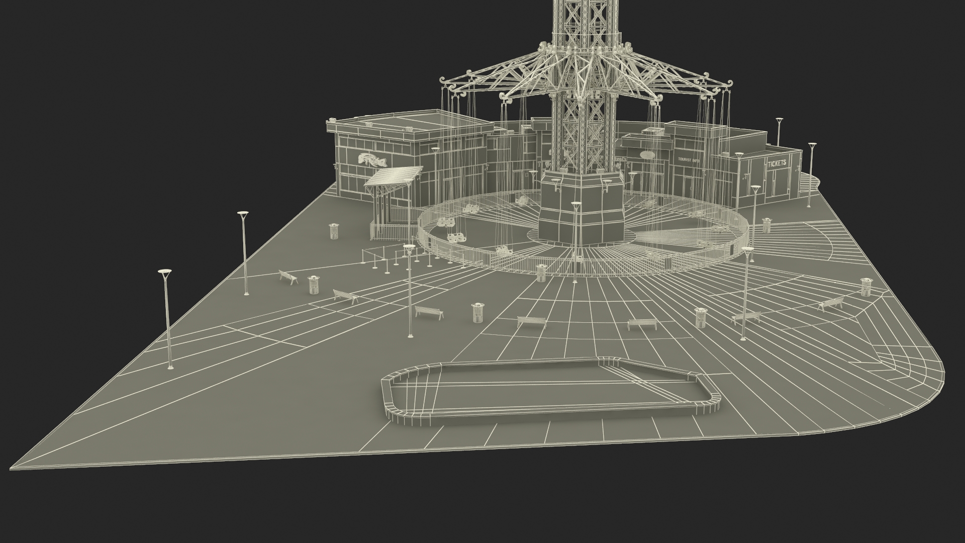 3D model Orlando StarFlyer Attraction Rigged