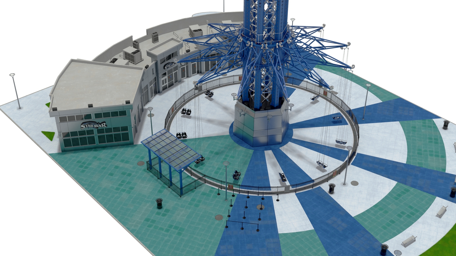 3D model Orlando StarFlyer Attraction Rigged