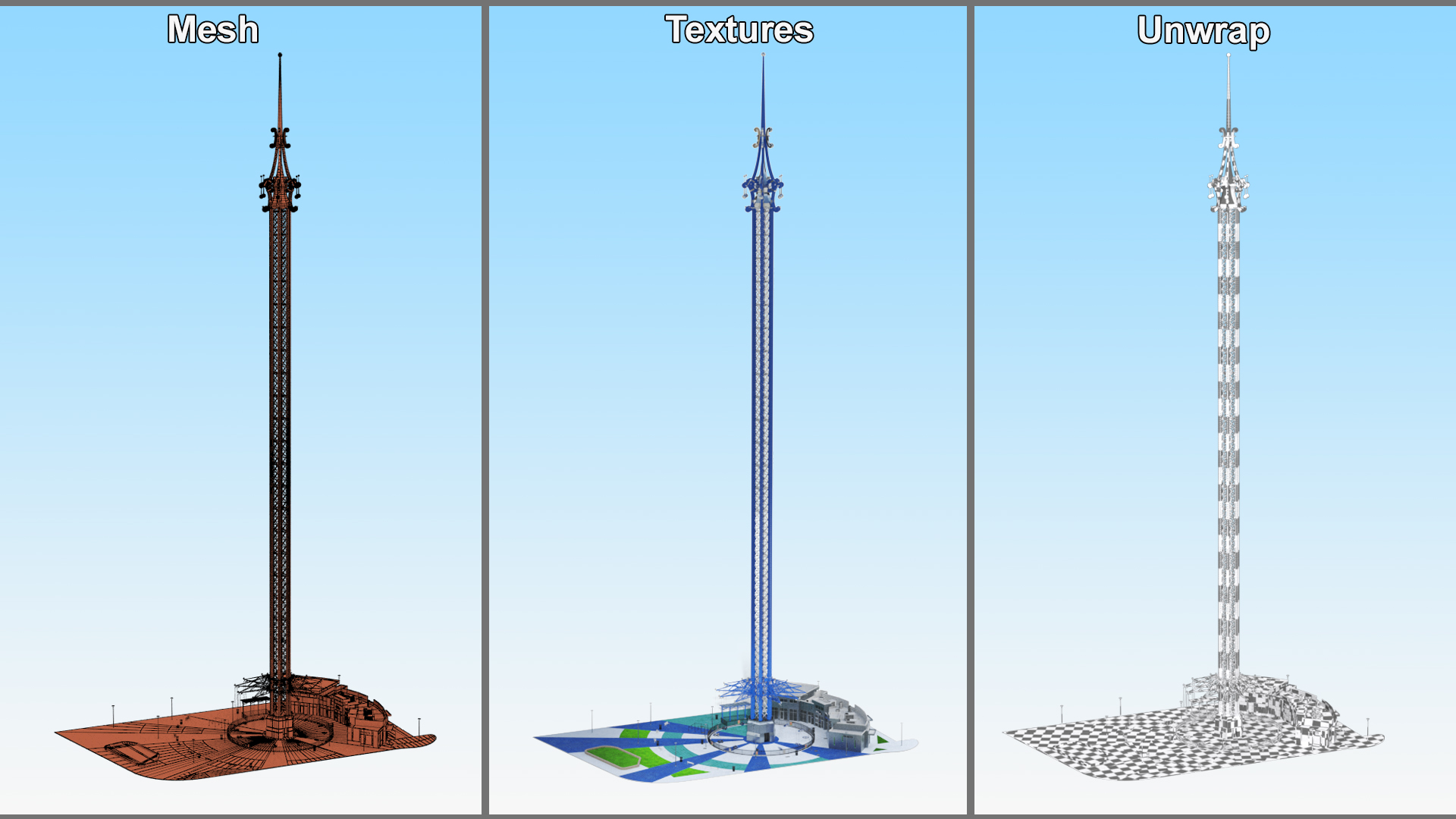 3D model Orlando StarFlyer Attraction Rigged