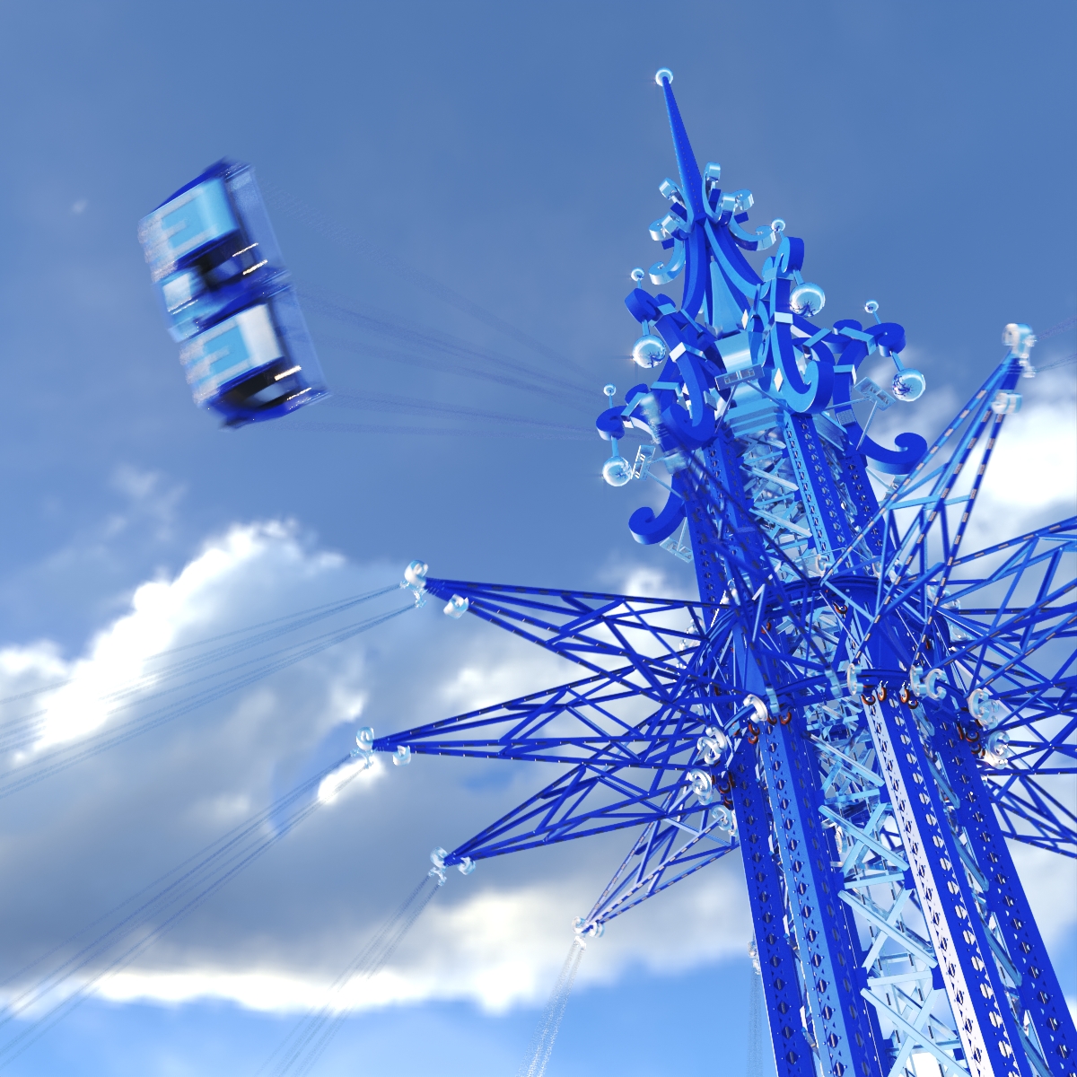 3D model Orlando StarFlyer Attraction Rigged