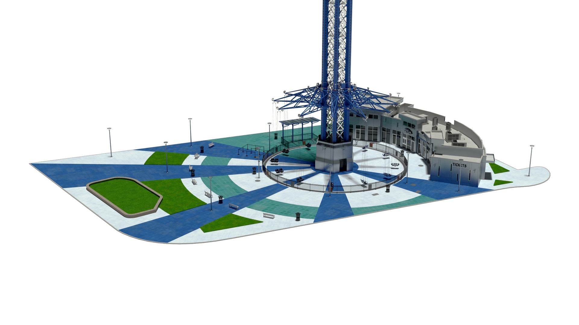 3D model Orlando StarFlyer Attraction Rigged