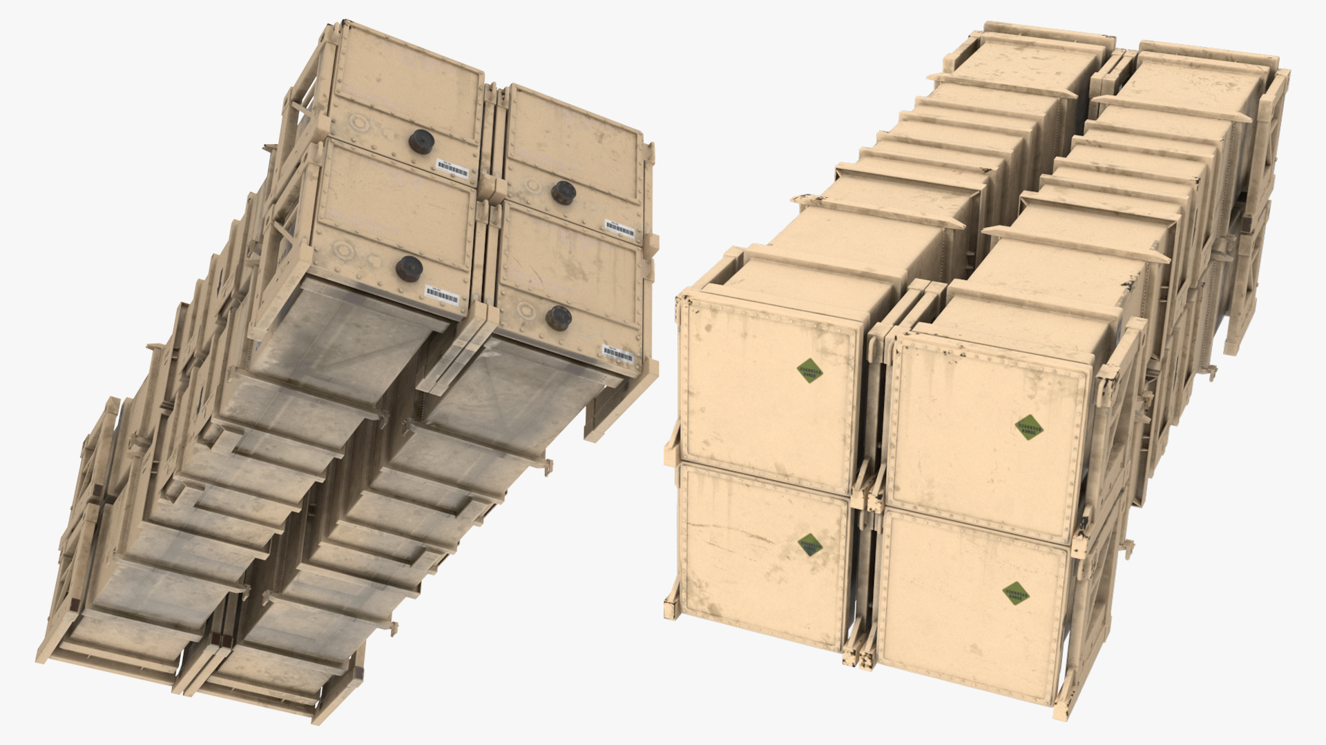 Military Cargo Truck with Air Defense Modules Desert, view 10