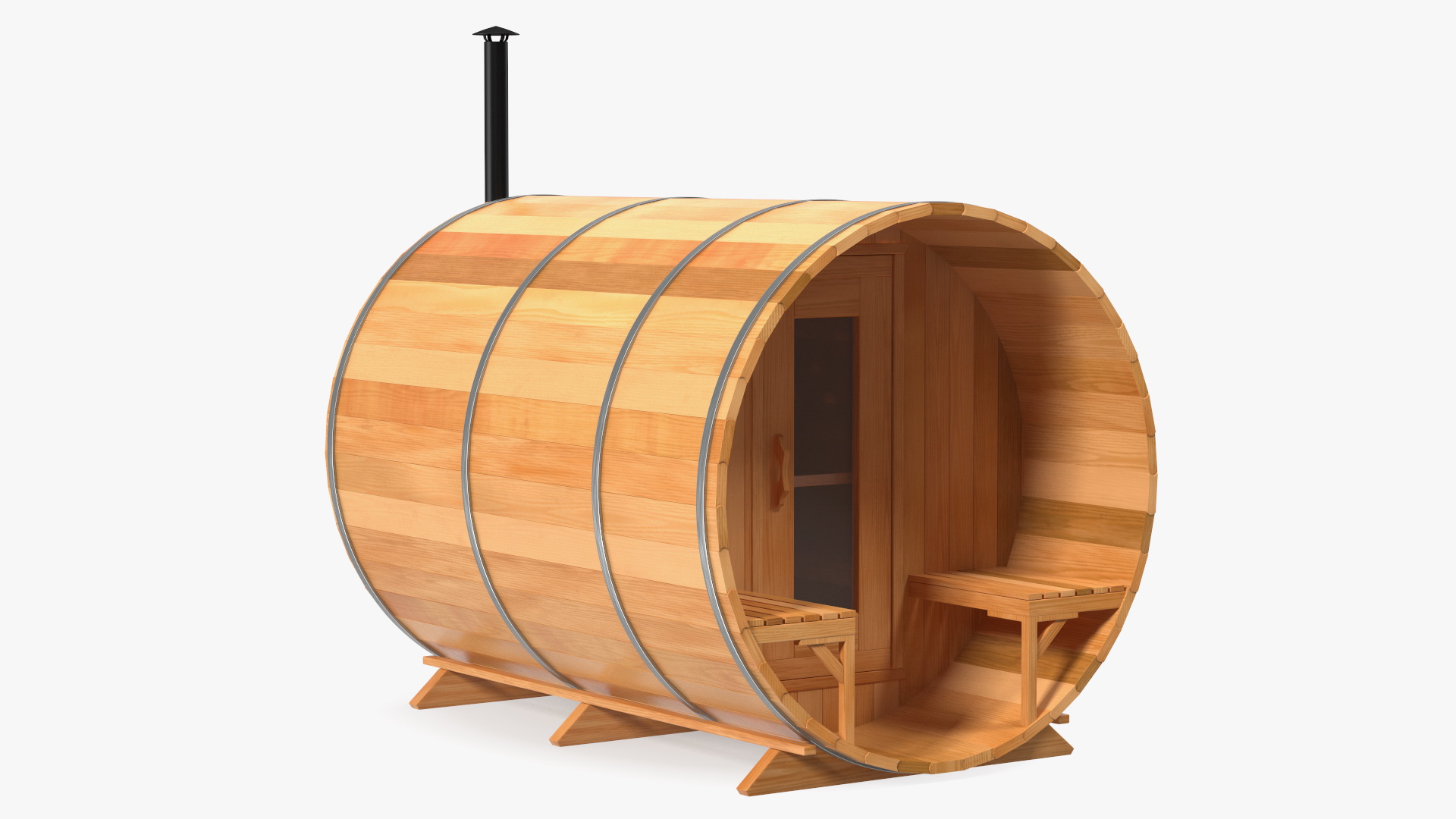 3D Dundalk LeisureCraft Red Cedar Barrel Sauna model
