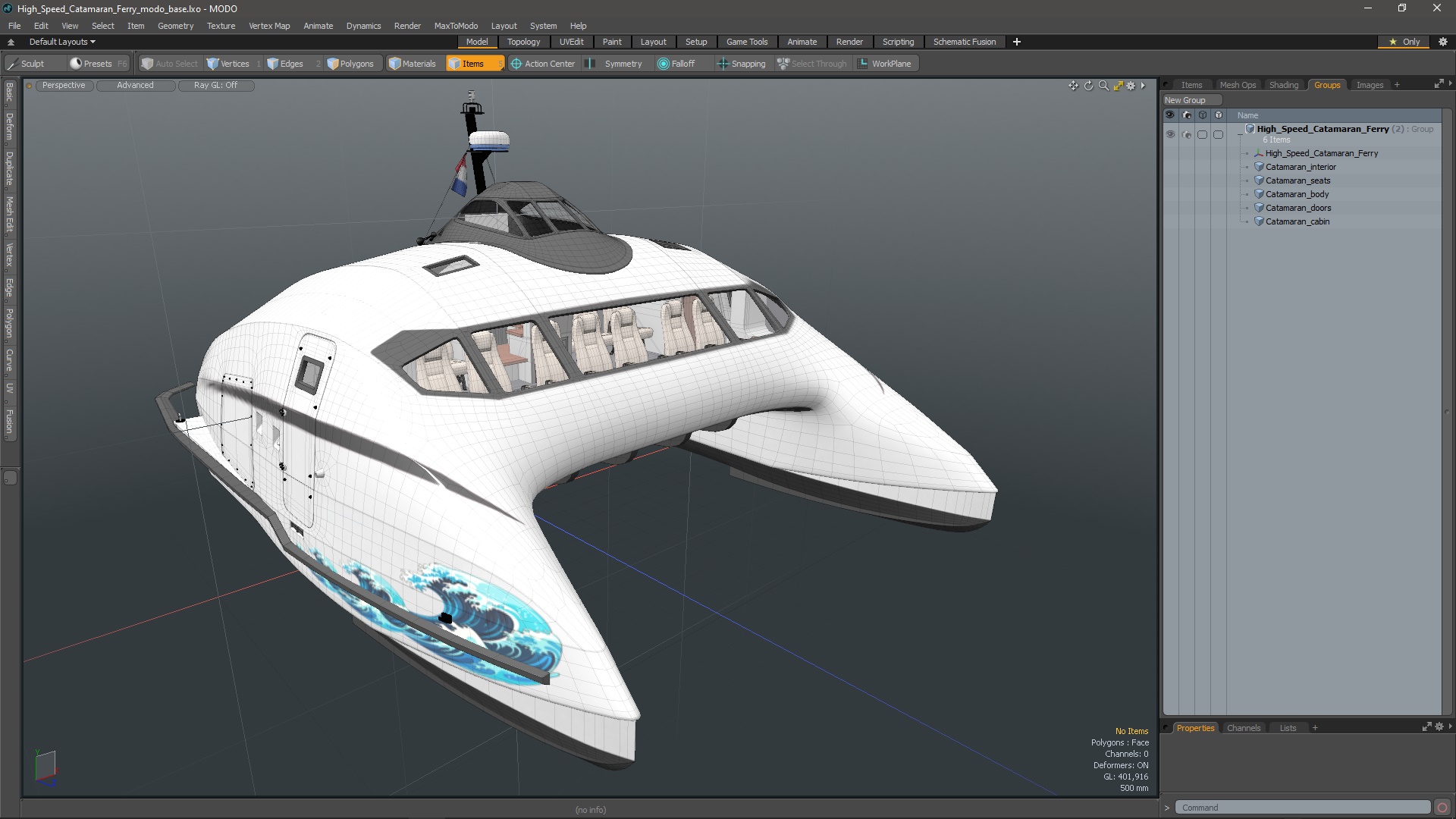 3D High Speed Catamaran Ferry