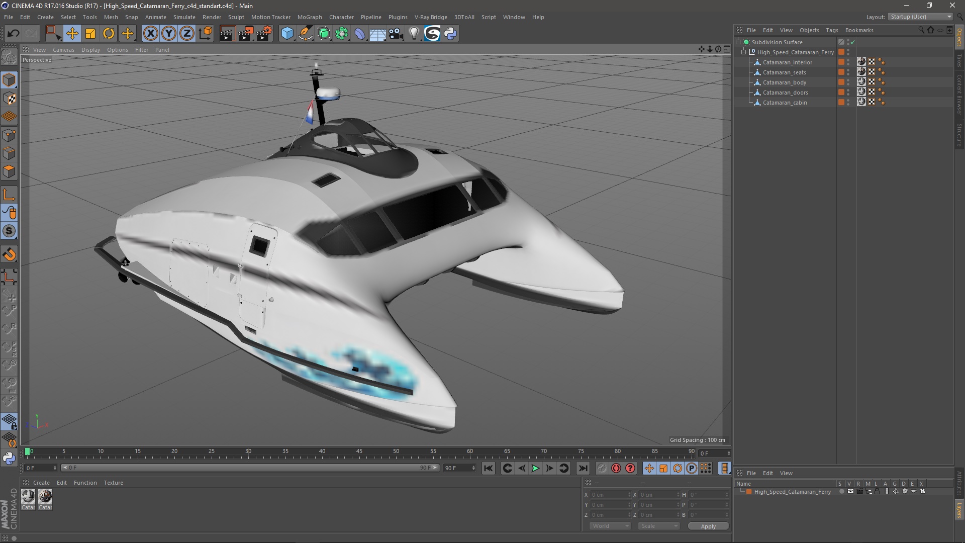 3D High Speed Catamaran Ferry