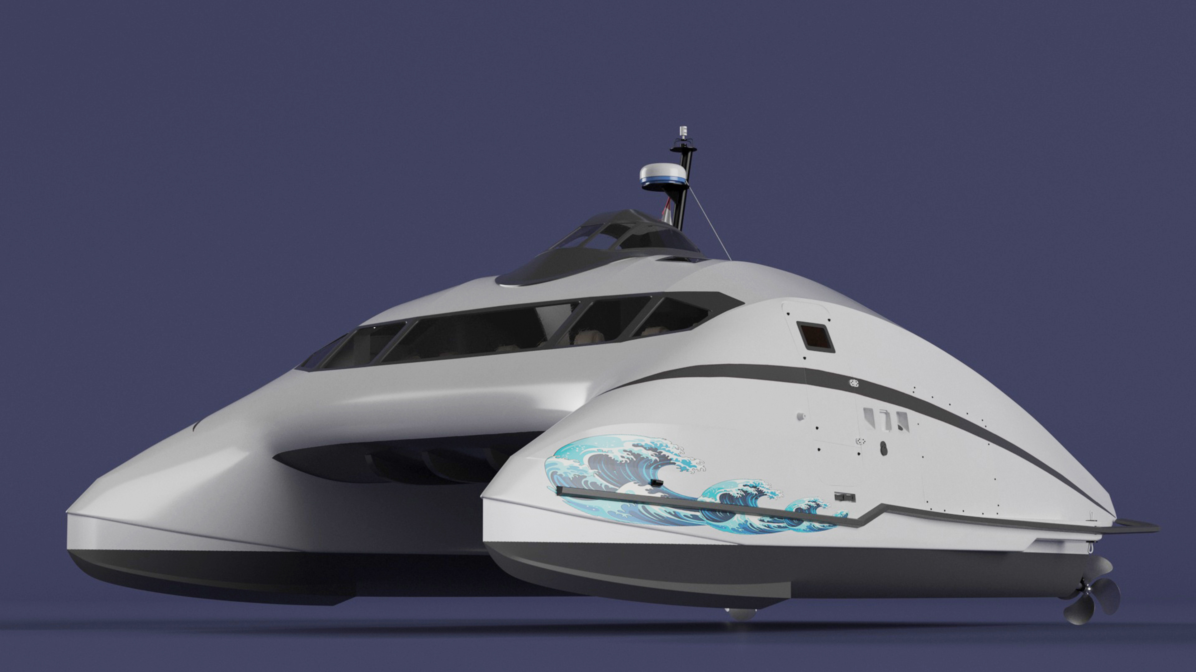 3D High Speed Catamaran Ferry