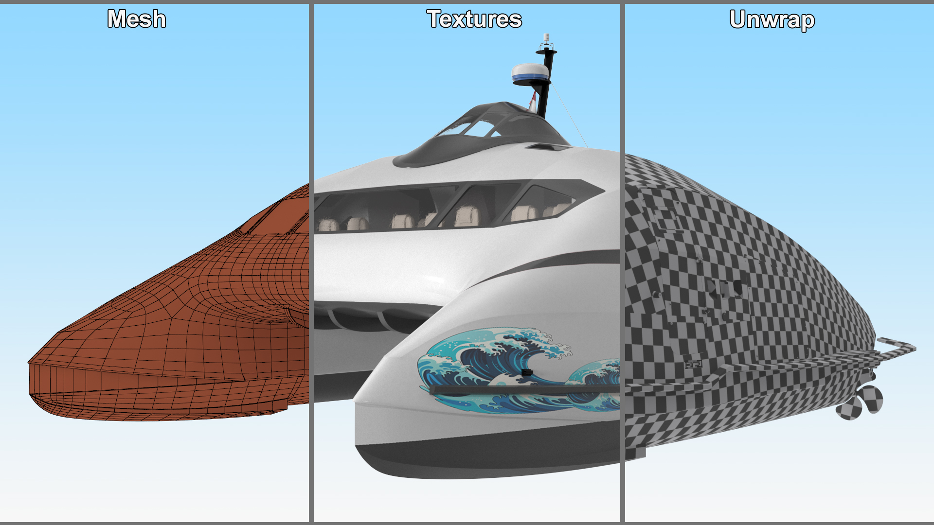 3D High Speed Catamaran Ferry