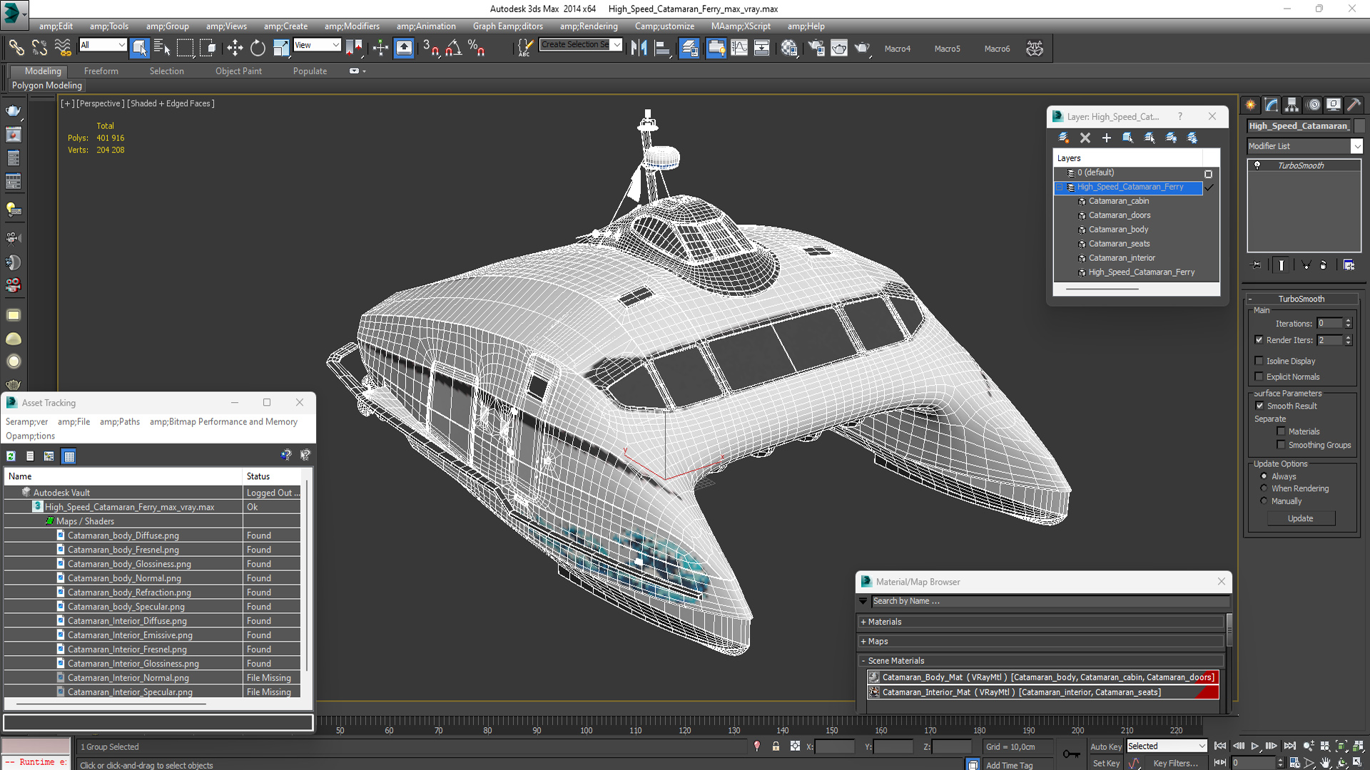 3D High Speed Catamaran Ferry