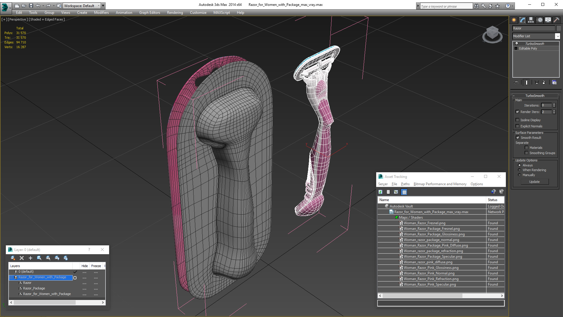 3D Razor for Women with Package model