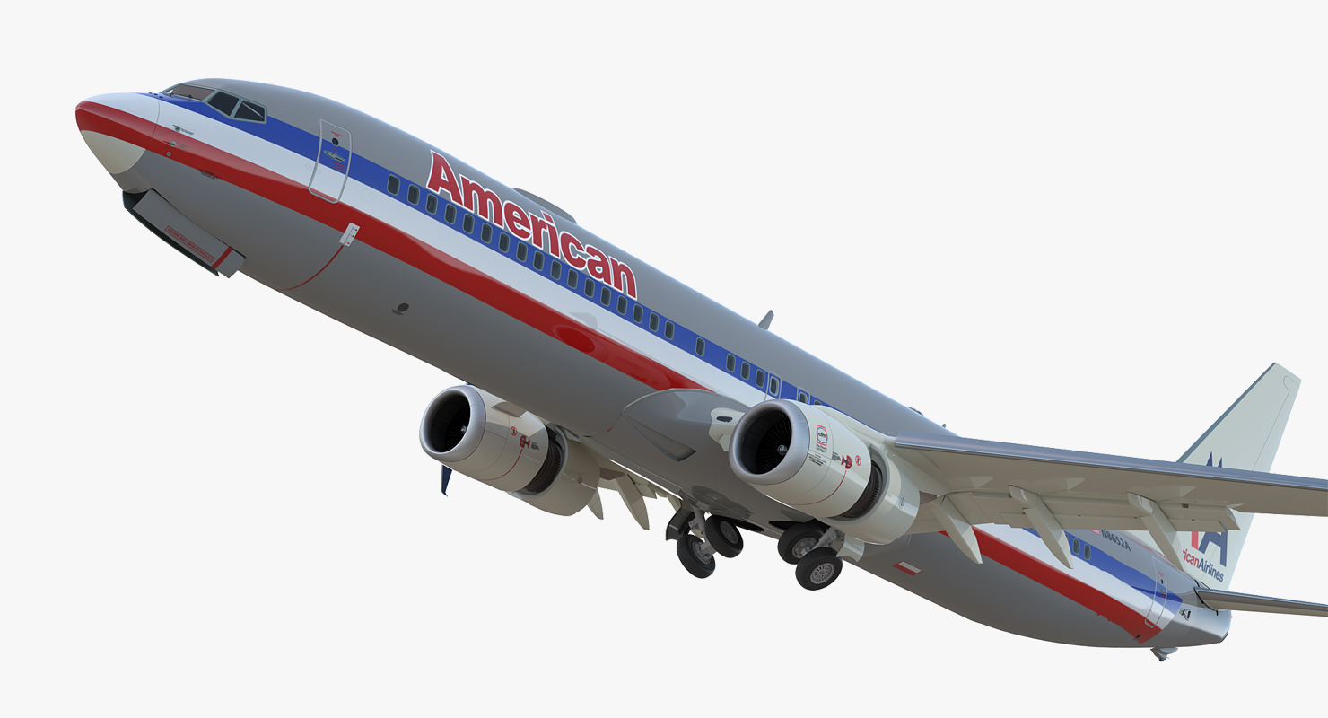 3D model Boeing 737 900 with Interior and Cockpit American Airlines Rigged