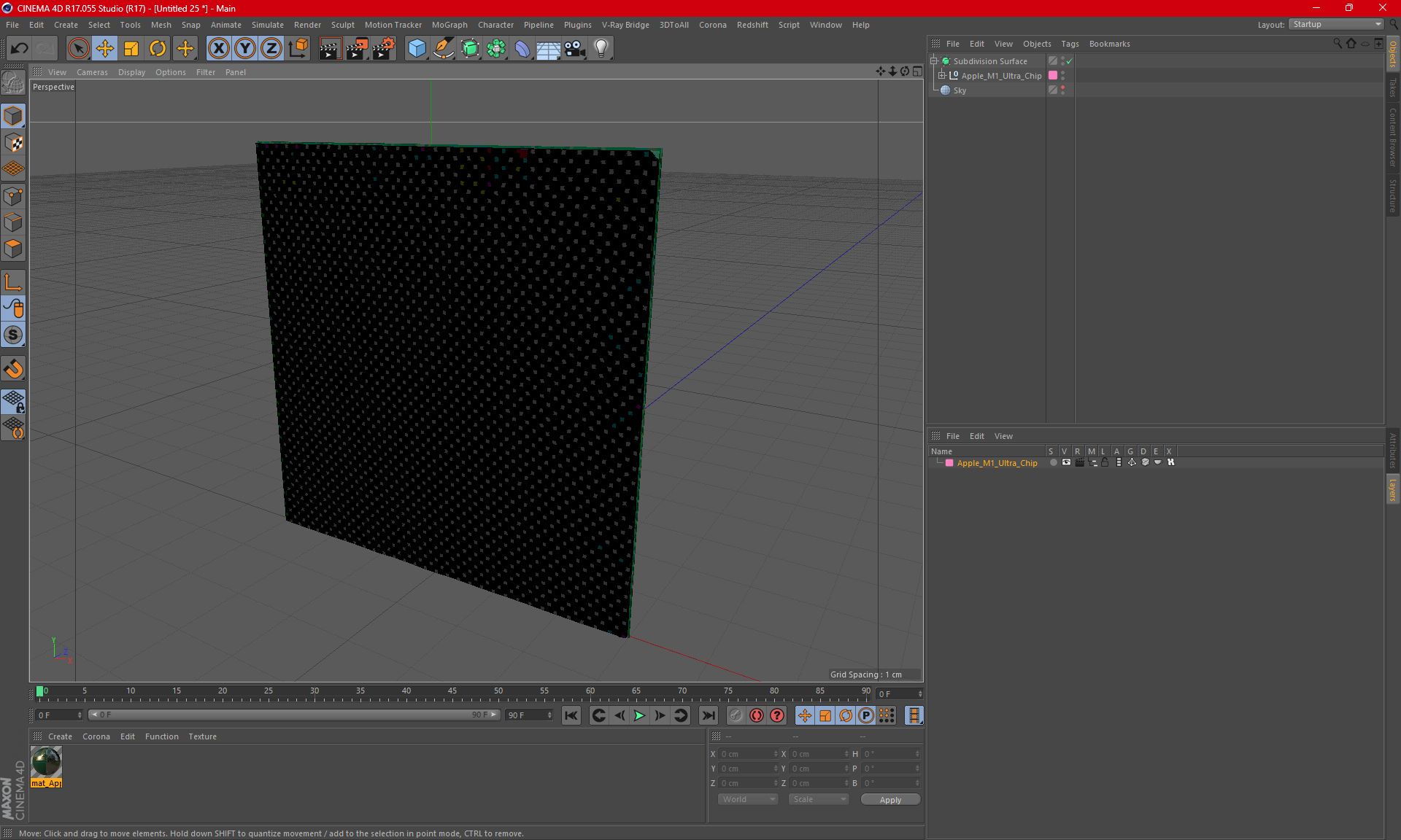 Apple M1 Ultra Chip 3D model