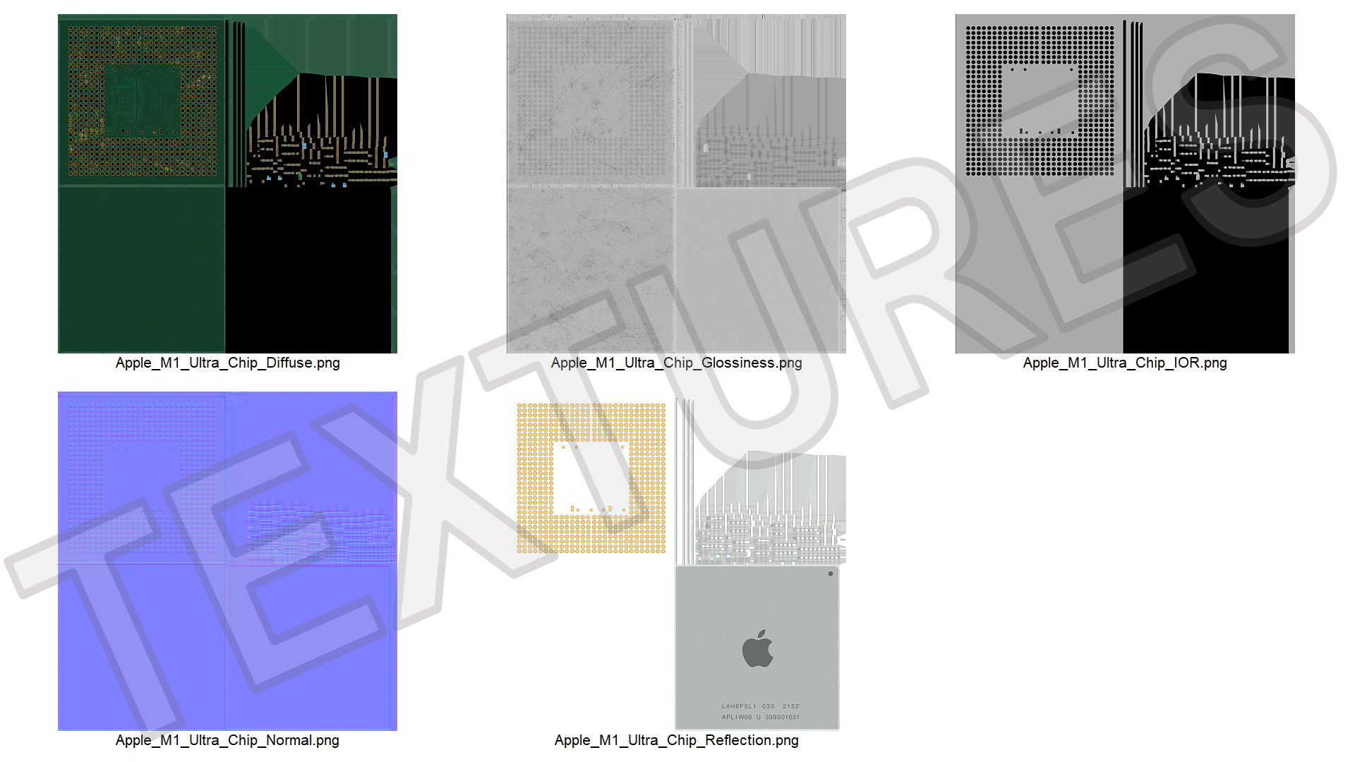 Apple M1 Ultra Chip 3D model